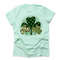 St Patrick's Day Tee, Plaid and Leopard Clover, Plaid Shamrock Design, premium unisex tee, 3 color choices, 2X, 3X, 4X, plus sizes available.jpg