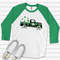 St. Patrick's Day Raglan, St. Patrick's Day Old Green and Black Plaid Design on premium Raglan 34 sleeve shirt, plus size, 2X, 3X.jpg