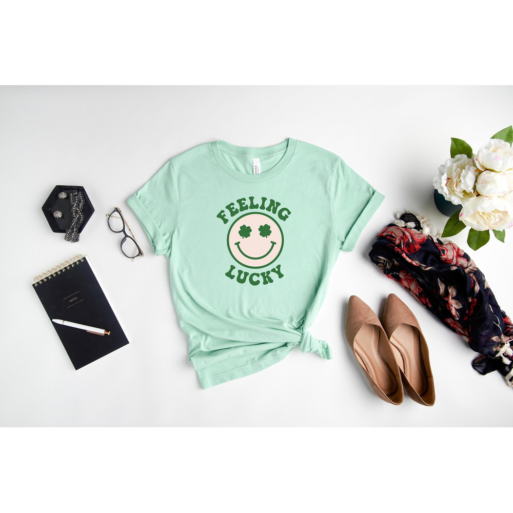 Feeling Lucky Shirt, Retro Feeling Lucky Shirt, Lucky Tshirt, St Patricks Day Shirt, St. Patrick's Shirt, Patricks Day Tshirt, Irish Shirt.jpg