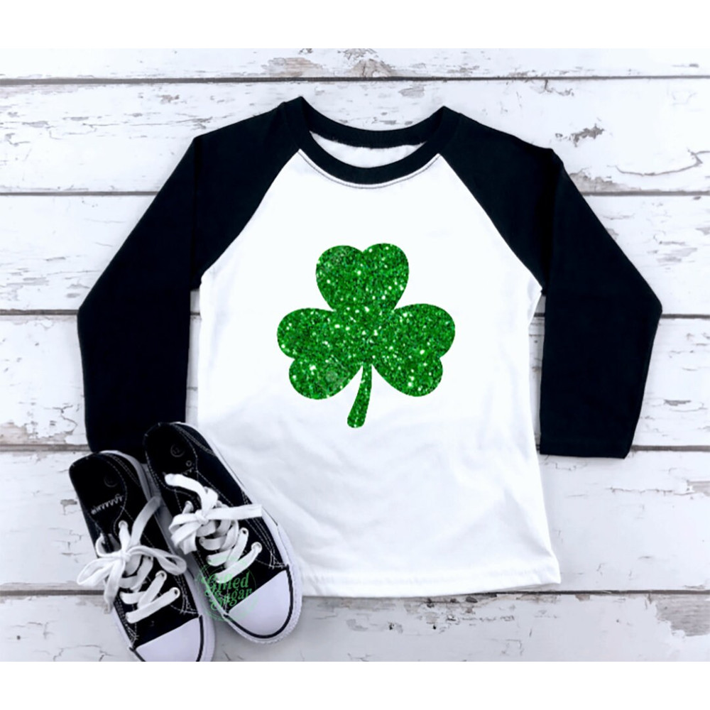 Glitter Shamrock, Glitter Clover, St. Patrick Day Shirt,3 Leaf Clover Girl's St. Patrick's Day shirt,Shamrock Shirt, Kid's St. Patrick shirt.jpg