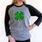 Green Glitter Shamrock, St. Patrick's Day Shirt, Shamrock Shirt, St. Paddy's Day Long Sleeve Unisex Raglan, 34 sleeve,Plus Sizes 2.jpg