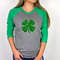 Green Glitter Shamrock, St. Patrick's Day Shirt, Shamrock Shirt, St. Paddy's Day Long Sleeve Unisex Raglan, 34 sleeve,Plus Sizes.jpg