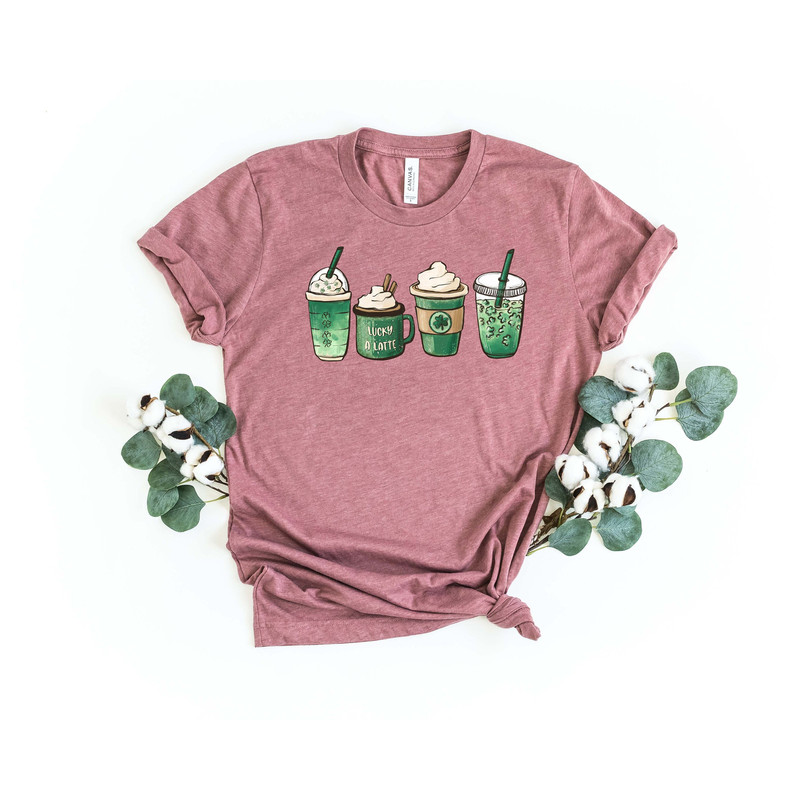 Luck A Latte Shirt, St. Patrick's Coffee Shirt, Cute St. Patrick's Day Shirt, Cute St. Patrick's Gift, Irish Shirt, Coffee Shirt, Lucky Tee.jpg