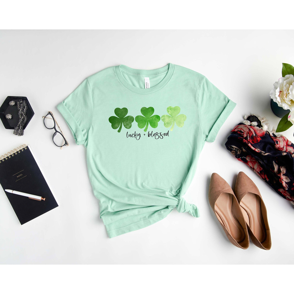Lucky Blessed Shirt, Shamrock Shirt, Clover Shirt, St. Patrick's Day Shirt, St. Patricks Shirt, Lucky Shirt, Blessed Shirt, Lucky Tee.jpg
