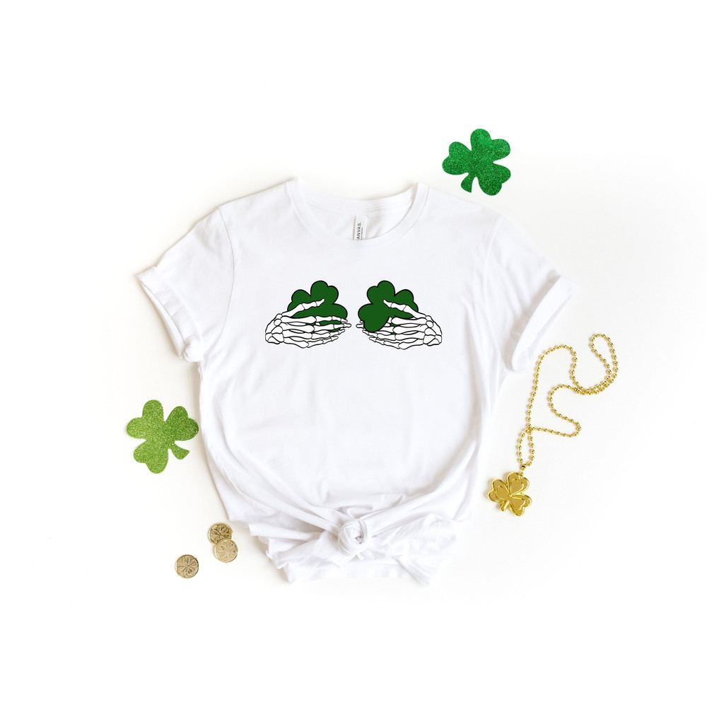 Shamrock Boobs Shirt, St Patricks Skeleton Hands Shirt, Shamrock Shirt, Skeleton Hands Shirts, Funny St Patricks Day Shirt, St Patricks Tee.jpg