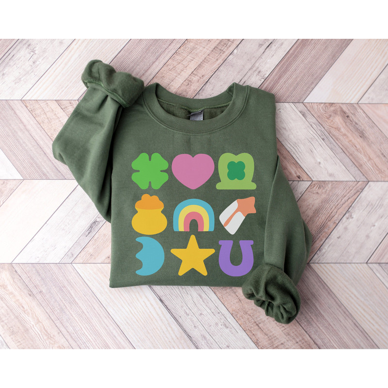 St Patricks Day Sweatshirt, Lucky Shirt, Lucky Charm Shirt, Saint Patrick's Day Apparel, St Pattys Day Sweatshirt, Women's Shamrock Sweater.jpg