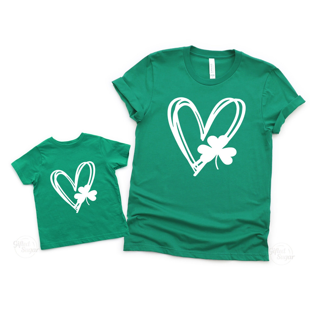St. Patrick's Day Shirt,St.Patty's Shirt,Glitter Shamrock,Shamrock Heart,Shamrock Shirt, Heart Shamrock, Infant,Toddler,Youth,Adult Sizes 1.jpg