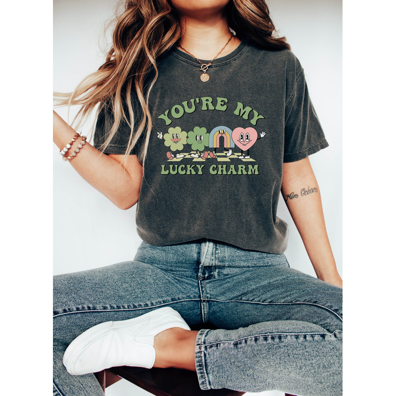 St. Patricks Day Shirt Retro St. Patrick's Day Lucky Charm Cute Saint Patrick's Day Tee Funny St. Pat's Day Comfort Colors.jpg