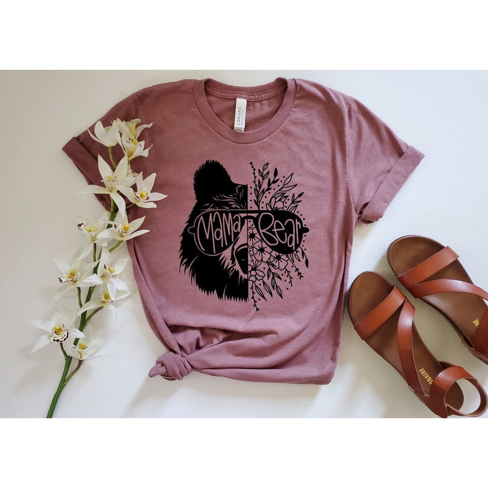 Mama Bear Shirt, Flower Mama Bear Tshirt, Floral Mama Bear, Gift For Mom, Mother's Day Gift, Mama Bear Sweatshirt, Mom Shirt, Gift for Wife.jpg
