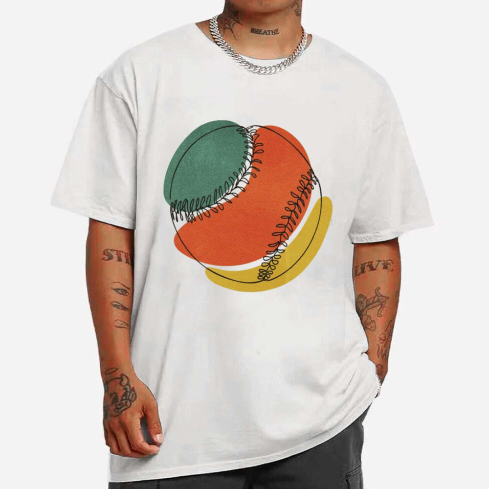 Baseball Ball Continuous Line T-shirt - Cruel Ball.jpg