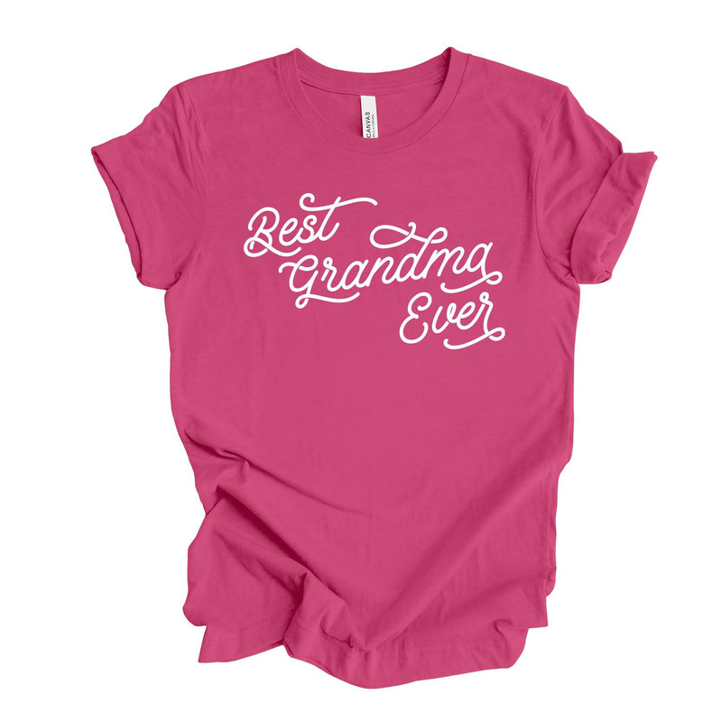 Grandma Tee, Best Grandma Ever, Grandma Gift, Simple Grandmother Shirt Design on premium unisex shirt, 3 color choices, 3x, 4x, plus sizes.jpg