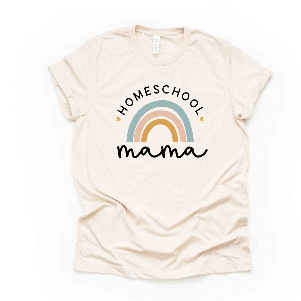 Homeschool Mama, Pastel Boho Rainbow Homeschool Mama, Pastel Rainbow Design on premium unisex shirt, 3 color choices, 3x Mama, 4x Mama.jpg