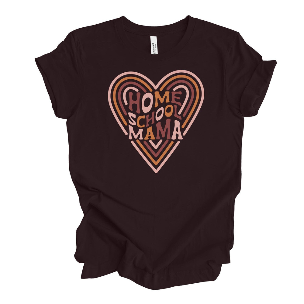 Homeschool Mom Tee, Homeschool Mama, Cute Heart Homeschool Mom Design on premium unisex shirt, plus sizes, 3x homeschool, 4x homeschool.jpg