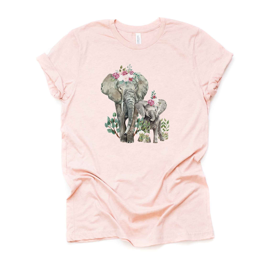 Watercolor Elephant Mom and Baby, Mother's Day, Elephant Baby and Mom Design on premium Bella + Canvas unisex shirt, plus sizes, baseball.jpg