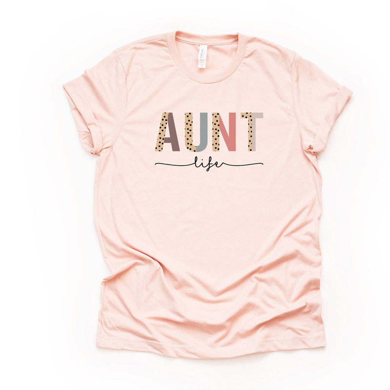 Aunt Shirt, Super Cute Leopard and Pink Aunt Life Design on premium unisex shirt, 3 color choices, 2X, 3X, 4X, plus sizes available, aunt.jpg