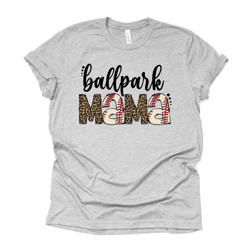 Baseball Mom, Ballpark Mama Leopard, Baseball Mama, Baseball Leopard Design on premium Bella + Canvas unisex shirt, plus sizes, baseball.jpg