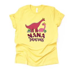 dinosaur tee, super cute nanasaurus, nana dinosaur and baby design, premium unisex tee, 3 color choices, 2x, 3x, 4x, plu