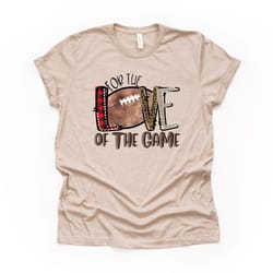 football tee, for the love of the game plaid football, football mom design on premium unisex shirt, 4 color choices, 3x,