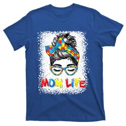 bleached autistic autism awareness mom life mother great gift t-shirt