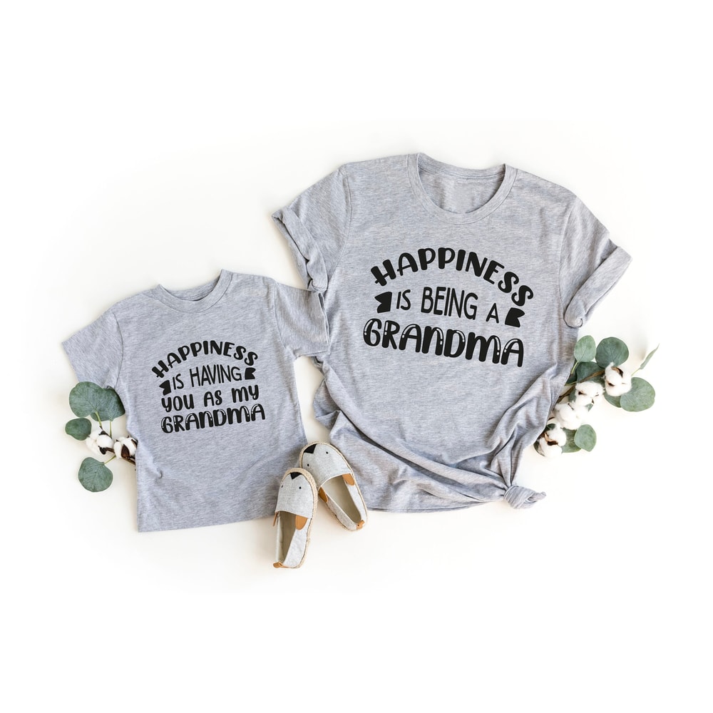 Happiness is being a Grandma Shirt, Matching Grandma and Granddaughter Shirt, Grandson Matching Tshirt, Grandma Gifts, Matching Tee Set..jpg