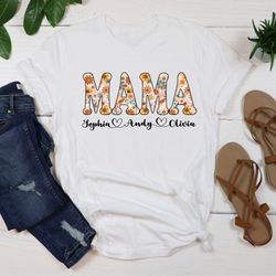 mama floral shirt, wildflower mom shirts,personalized mom shirt with kids names,gift for mom,mothers day shirt,custom ki