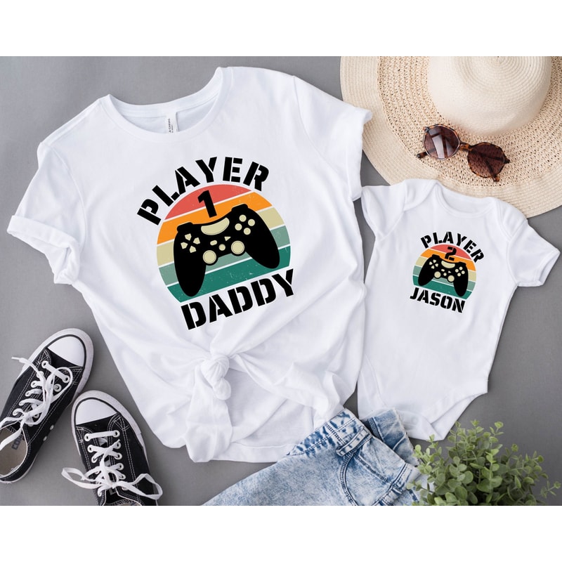 Daddy and me Gamer Shirt, Player 1 Player 2 matching Shirt, First Fathers Day Shirt, Fathers Day Gift, New Dad Shirt, Family Matching gaming.jpg