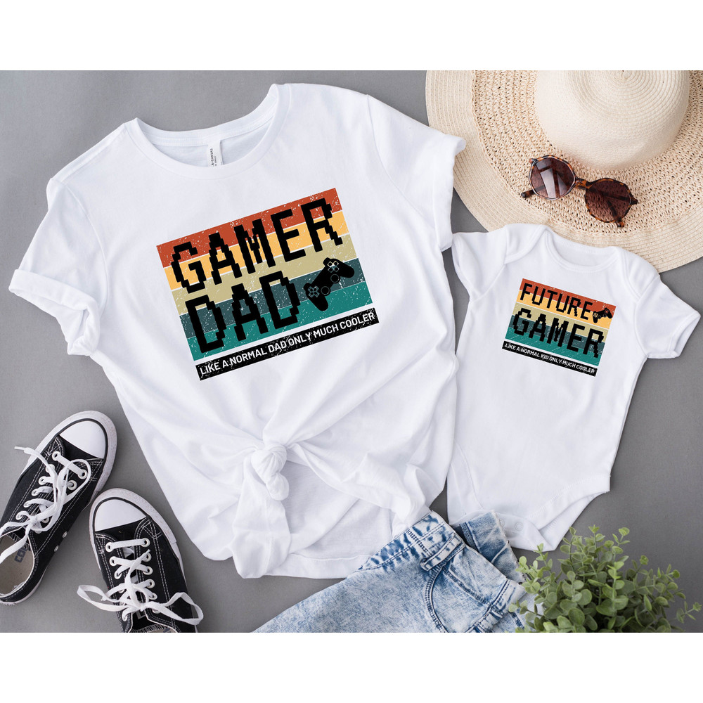 Gamer Dad Shirt, Father and Baby Gaming Matching Shirt, Future Gamer Onesie, New Dad Shirt, Fathers Day Shirt, Funny Fathers Day Gift.jpg