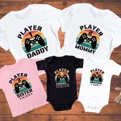 gamer family matching shirts, daddy and me gamer matching shirt, player 1 player 2 matching shirt, fathers day gift, pre