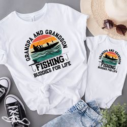 grandpa and grandson fishing buddies for life shirt, matching fishing shirt, fathers day gift, gift for grandpa, fishing