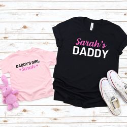 personalized daddy and baby shirt, daddys girl shirt, daddys boy shirt, new dad shirt, gift for new dad, fathers day gif