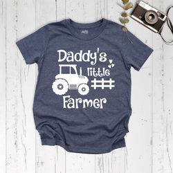 daddys little farmer shirt, tractor baby shirt, kids farming shirt, farmer tractor shirt for boys, rancher bodysuit, fut