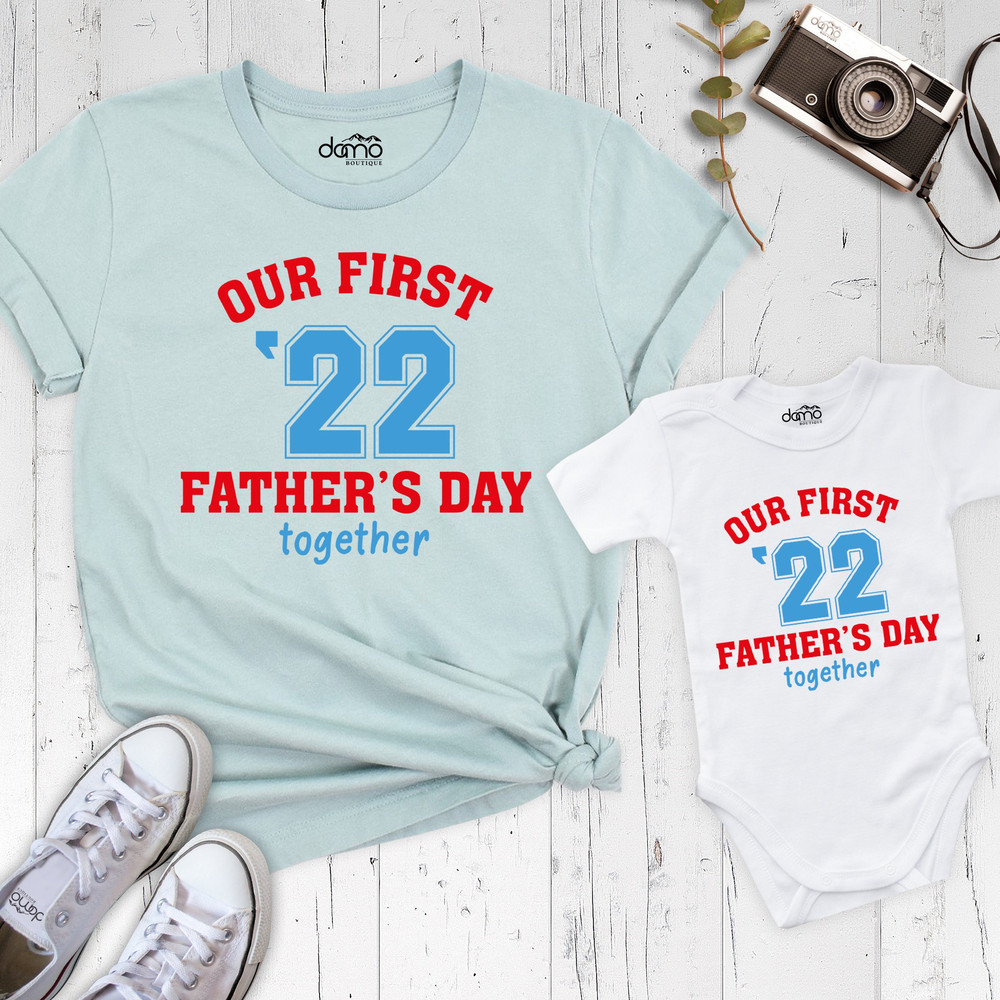 Our First Father's Day Together Shirt, Father's Day Gift, Father and Baby Shirt, New Father Shirt, Dad and Baby Matching Tee, Gift for Dad.jpg