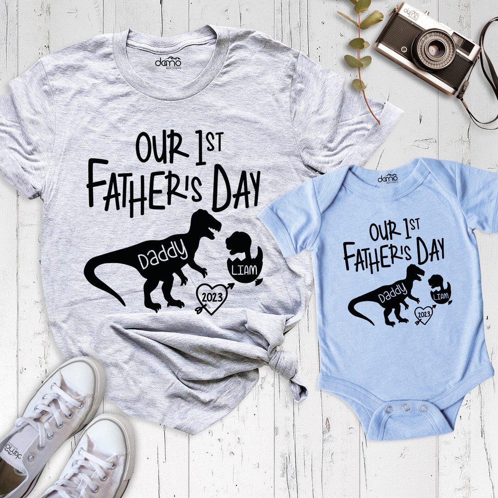 Personalized Matching Shirt, Our First Father's Day Matching Tee, Father and Baby Matching Shirt, Matching Daddy Baby Shirts, New Dad Shirt.jpg