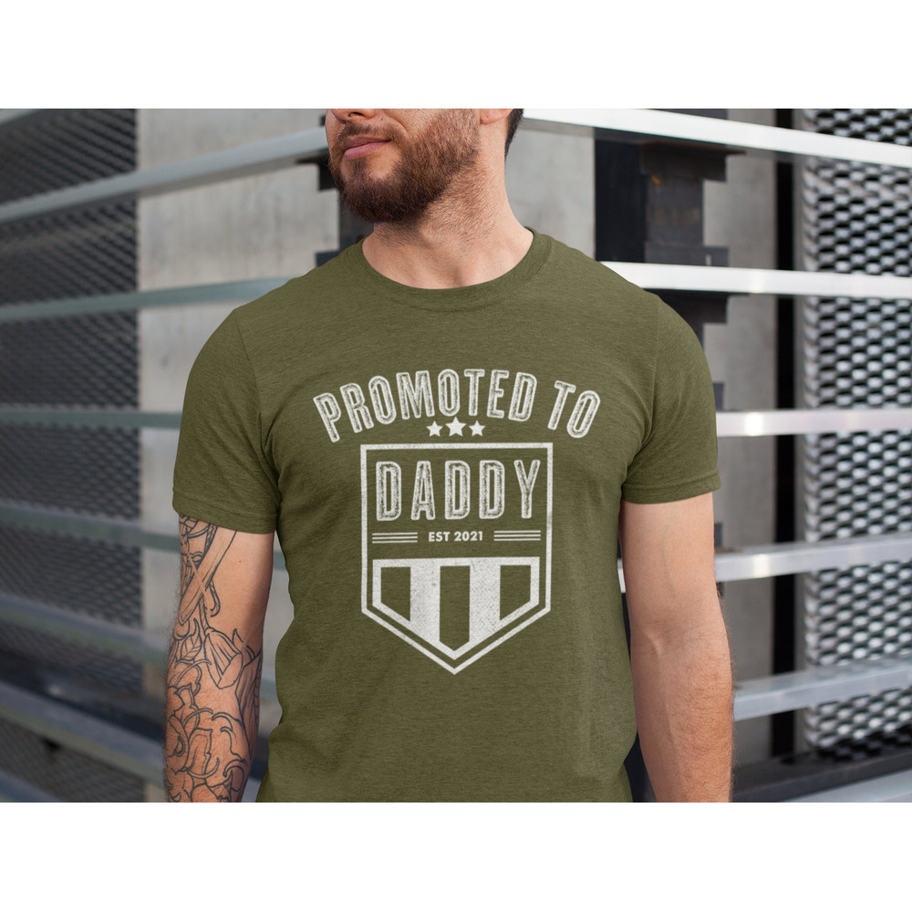 Promoted to Daddy Est. 2021 Shirt, Best Daddy Shirt, Pregnancy Announcement shirt to Husband, Future Dad Tshirt.jpg