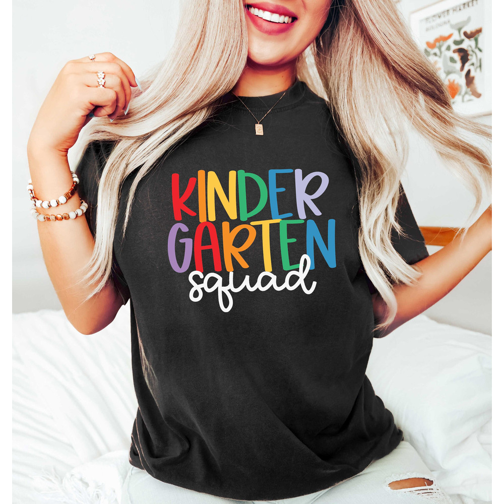 Kindergarten Squad Shirt, Team Kindergarten, Happy Kindergarten Crew, Gift For Kindergarten Students, Happy Kindergarten Teacher Shirt.jpg