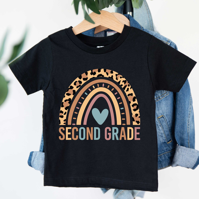 Rainbow Second Grade Shirt, 2st Grade Leopard Shirt, Welcome to School Tee, First Day of School, Hello 2st Grade Shirt, Back To School Shirt.jpg