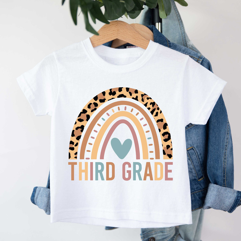 Rainbow Third Grade Shirt, 3st Grade Leopard Shirt, Welcome to School Tee, First Day of School, Hello 3st Grade Shirt, Back To School Shirt.jpg
