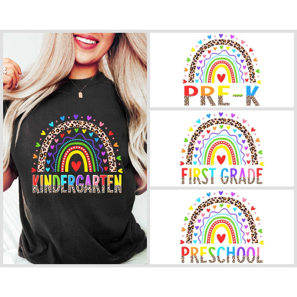 Rainbow Welcome to School Shirt, Leopard Rainbow Student Shirt, Teacher Life Shirt, Cute School Tee, Gift For Student, Back To School Shirt.jpg