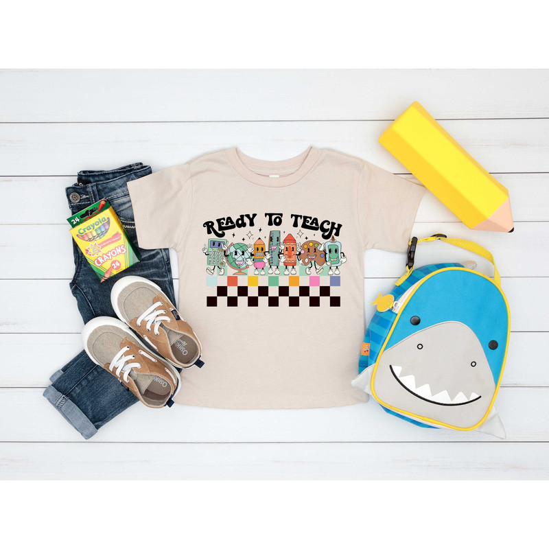 Ready To Teach T-shirt, Teacher Shirt, Teacher Gift, Teacher Life, Teacher Appreciation Shirt, Cute Teacher Shirt, Checkered Teacher Shirt.jpg