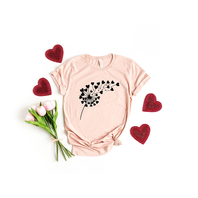 Dandelion Shirt Valentine Flower Shirt Blossom Shirt Valentine Day Shirt Toddler Valentine Shirt Gift for Mom Valentine Mom Shirt Gift.jpg