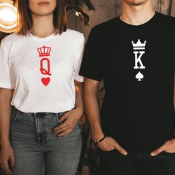 queen king shirts, valentine couple shirts, valentine girlfriend shirt, valentine boyfriend shirt, king of spades, quee