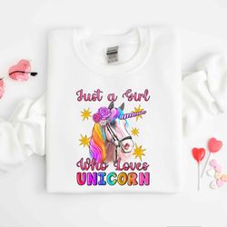 valentines day just a girl who love unicorn shirt women men tee, cute valentine shirt, family squad christmas mardi gras