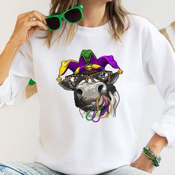 mardi gras cow sweatshirt, nola shirt,fat tuesday shirt,flower de luce shirt,mardi gras carnival,louisiana shirt,saints