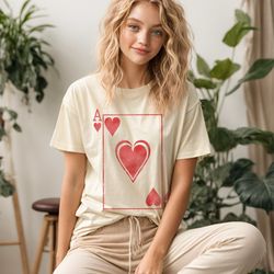 ace of hearts preppy aesthetic shirt gift, comfort colors tshirt, valentines day shirt, cute crewneck, alice in wonderla
