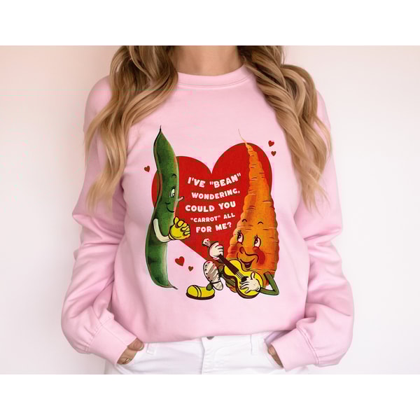 Funny Valentines Day Shirt, Retro Valentines Sweatshirt, Carrot Valentines Day Gift for Her, Mid Century Modern Vintage Valentine Sweater.jpg