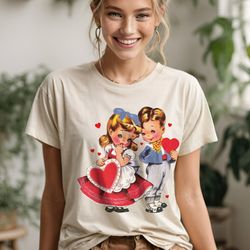 retro valentine shirt gift, vintage valentines day tshirt, aesthetic preppy shirt, cute crewneck valentine teacher shirt