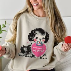 retro valentines day sweatshirt, dog valentines shirt gift for dog lover, valentines gift for her, vintage valentines, t
