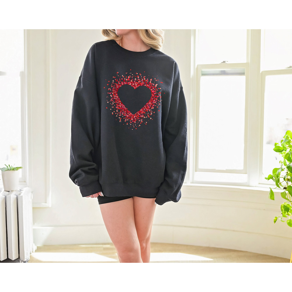 Valentines Day Heart Sweatshirt, Love Heart Shirt, Valentines Day Shirt Gift for Her, Women's Boho Valentine Shirt for Teacher, PJs Top Gift.jpg