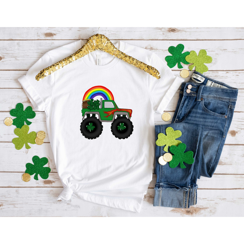 Lucky Rainbow Truck Car Patrick Day Shirt, Lucky Shirt, Patrick Day Shirt, Shamrock Shirt, St Patrick Day Shirt, Irish Day Shirt, Four Leaf.jpg