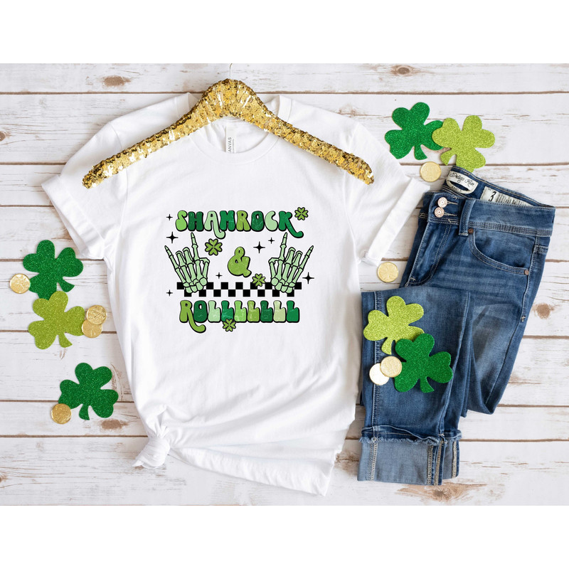 Lucky Shamrock Roll Retro Patrick Day Shirt, Lucky Shirt, Patrick Day Shirt, Shamrock Shirt, St Patrick Day Shirt, Irish Day Shirt.jpg